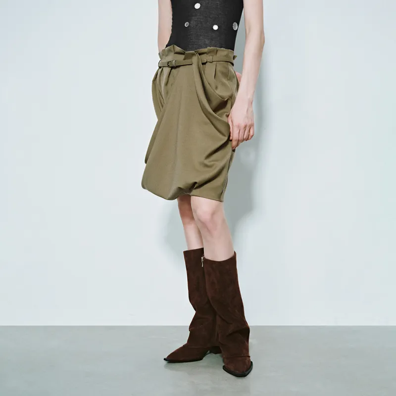 URBAN REVIVO Casual Short Skirts Women's Khaki-5