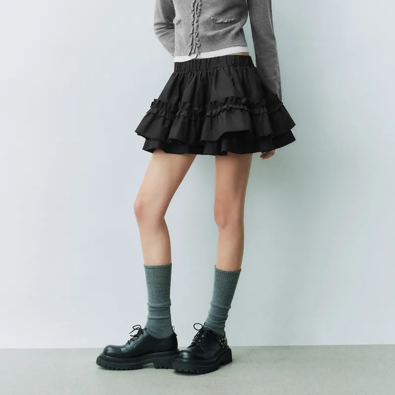 URBAN REVIVO Casual Short Skirts Women's Black-2
