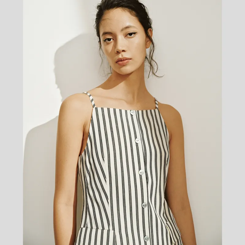 UR Slip Dress Women's Black Stripes-6