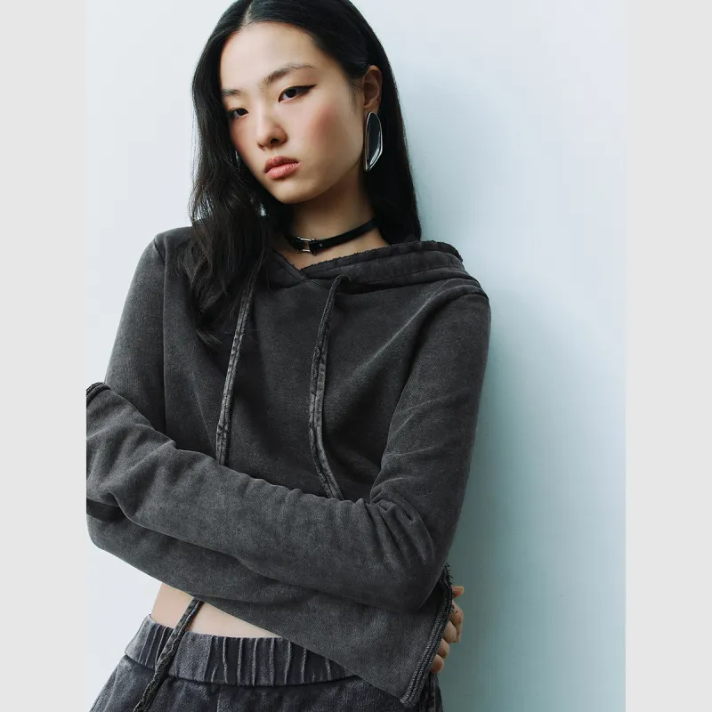 URBAN REVIVO Sweatshirt Women's Black Heather Gray-6