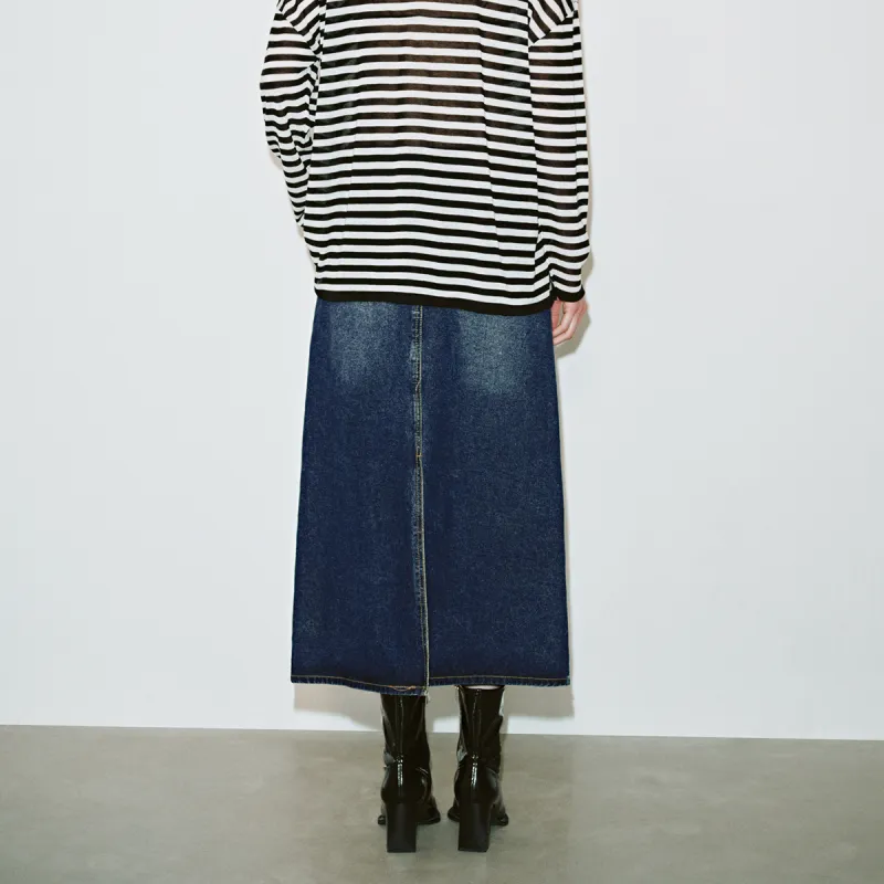 UR Denim Long Skirt Women's Blue-4