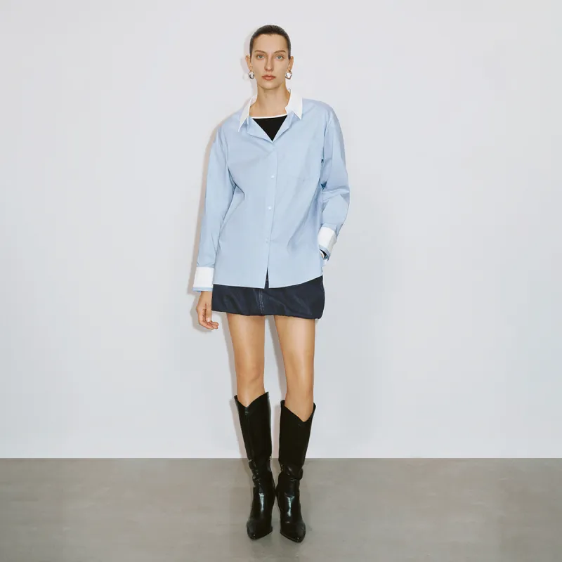 URBAN REVIVO Denim Short Skirts Women's Indigo-3