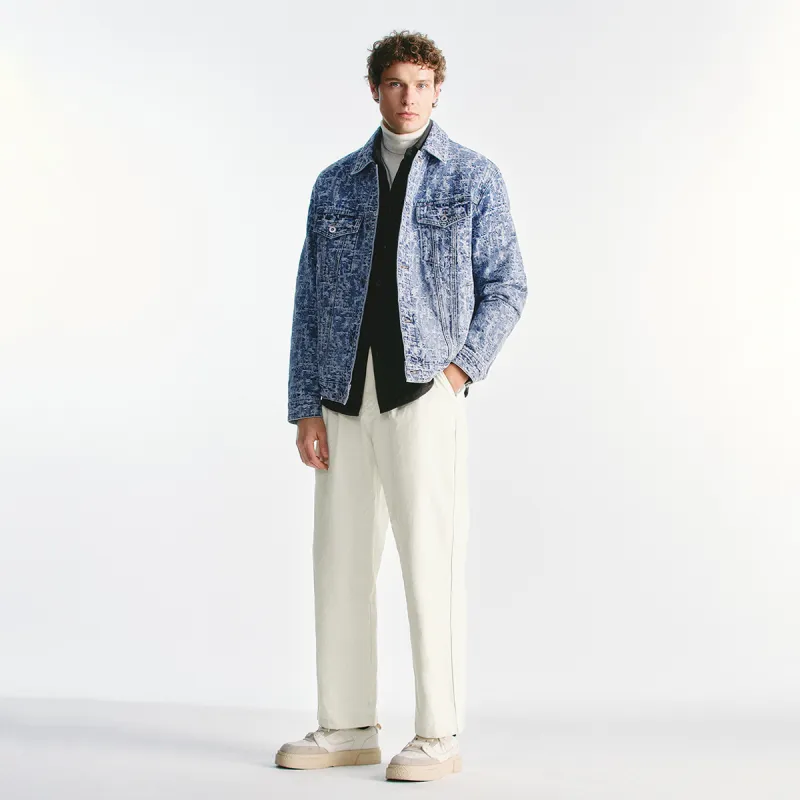 URBAN REVIVO Denim Jacket Men's Blue-3