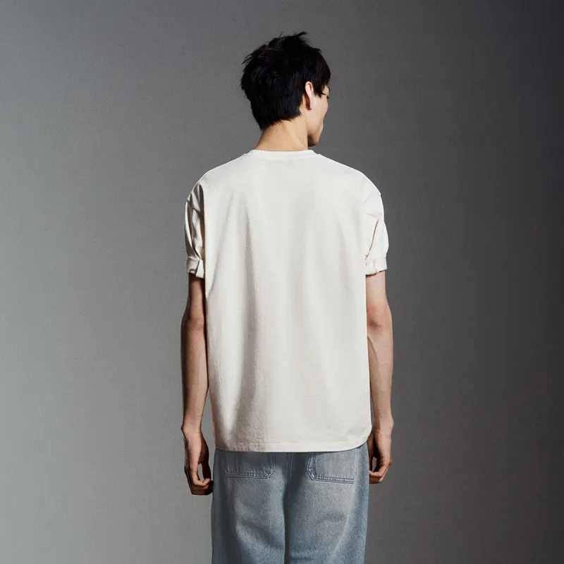 URBAN REVIVO T Shirt Men's Pink White-2