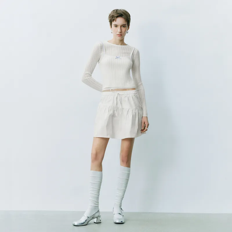 UR Casual Short Skirts Women's Raw White-3
