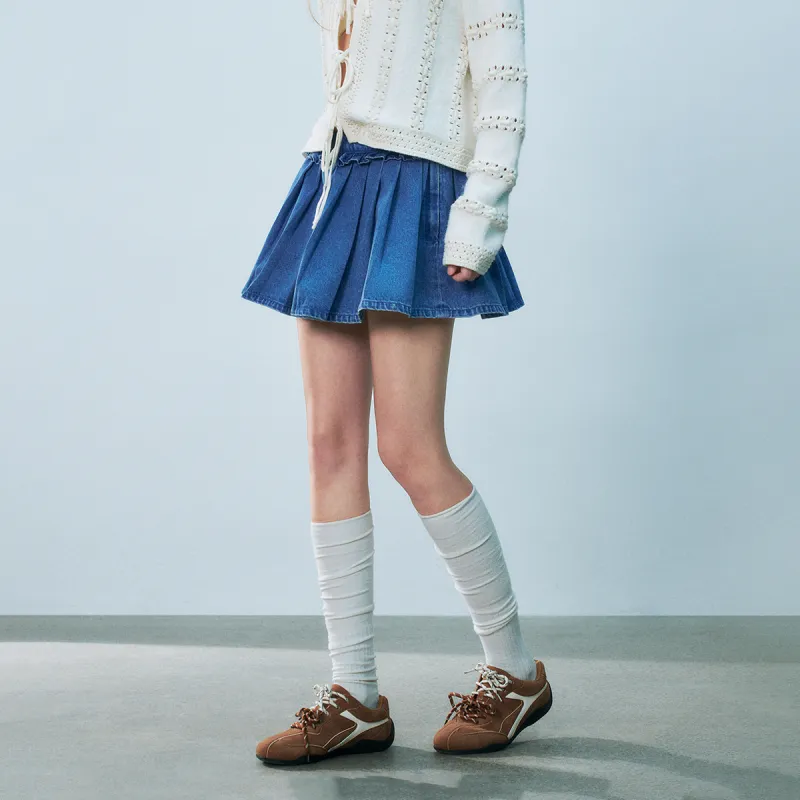 URBAN REVIVO Denim Skirt Women's Blue-4