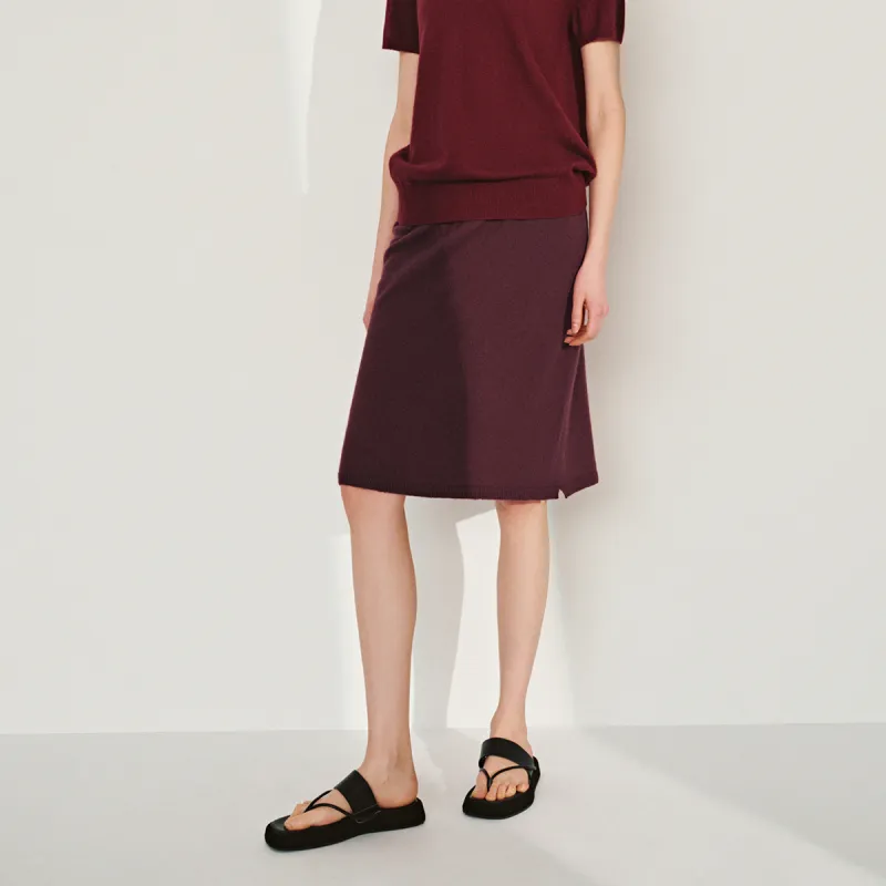 URBAN REVIVO Casual Short Skirts Women's Burgundy-2