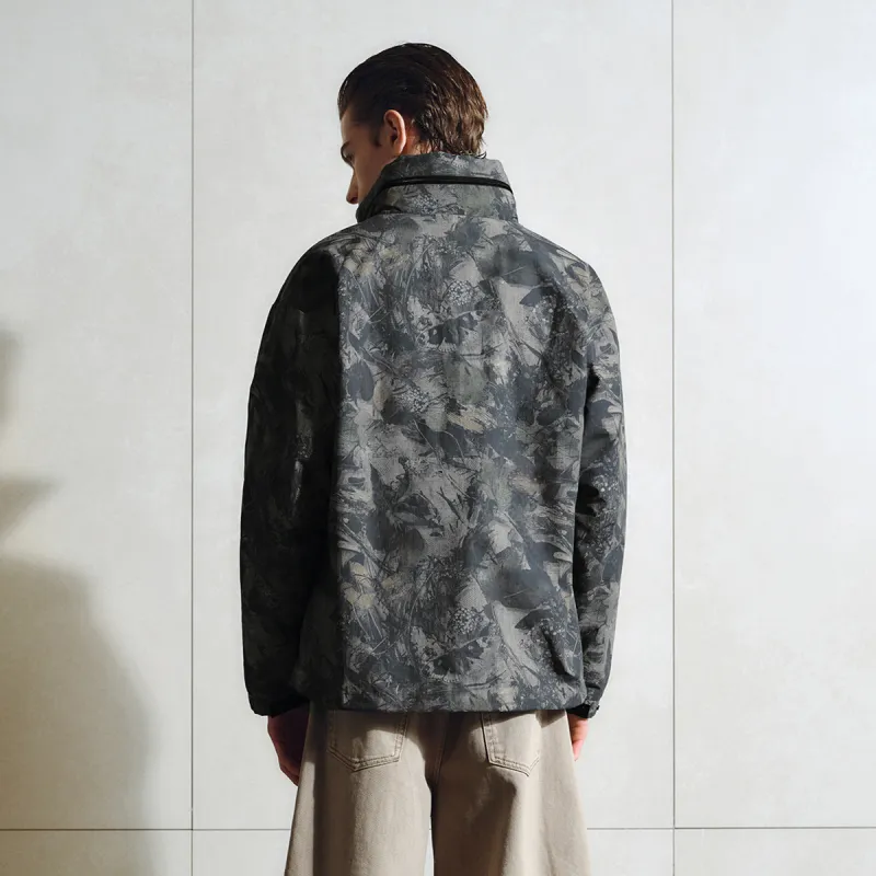 URBAN REVIVO Jacket Men's Gray Green Print-2
