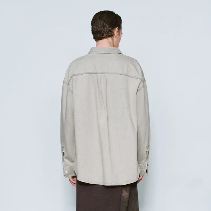 URBAN REVIVO Shirt Men's Cool Gray-2