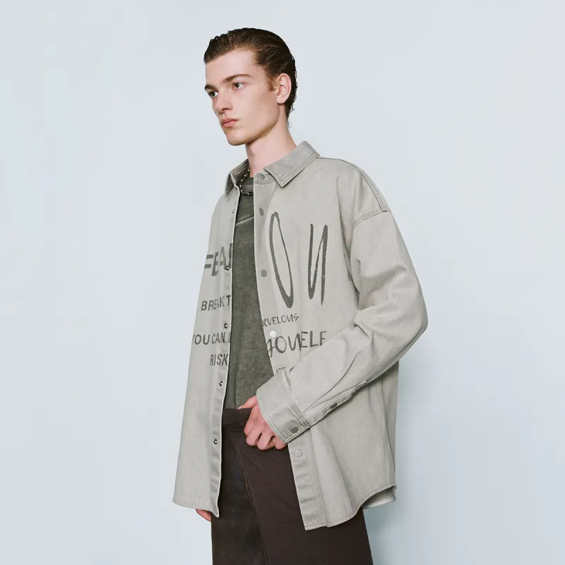 URBAN REVIVO Shirt Men's Cool Gray-4