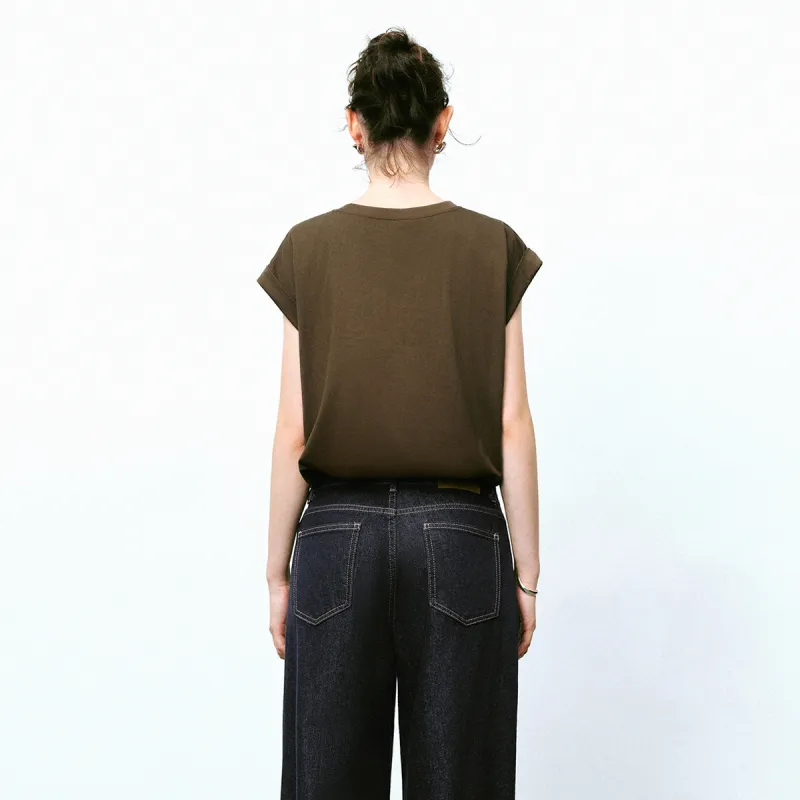 URBAN REVIVO T Shirt Women's Dark Red Brown-3