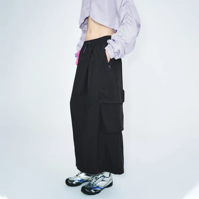 URBAN REVIVO Casual Long Skirt Women's Ink Blue-6