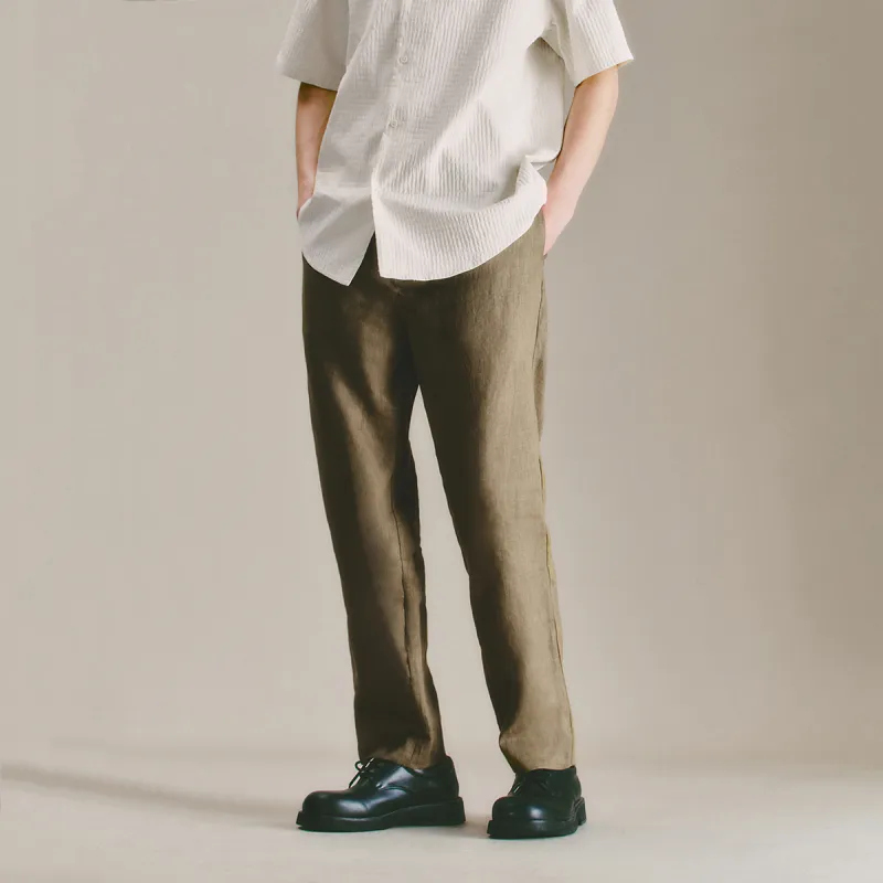 URBAN REVIVO Casual Pants Men's Dark Coffee Brown-5