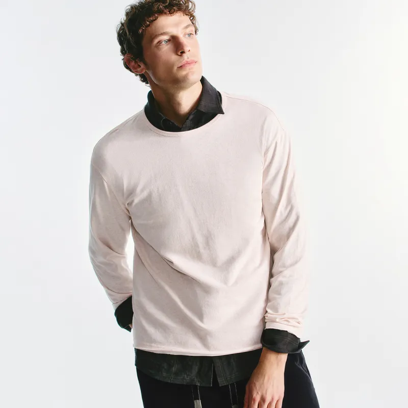 URBAN REVIVO T Shirt Men's Nude Pink-3