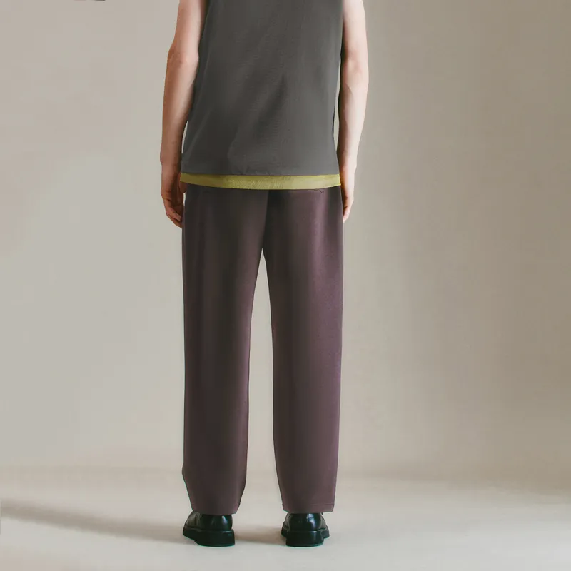 URBAN REVIVO Casual Pants Men's Dark Red Brown-3