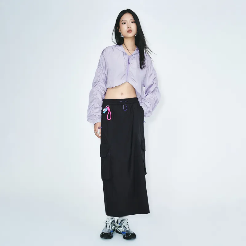 URBAN REVIVO Casual Long Skirt Women's Ink Blue-3