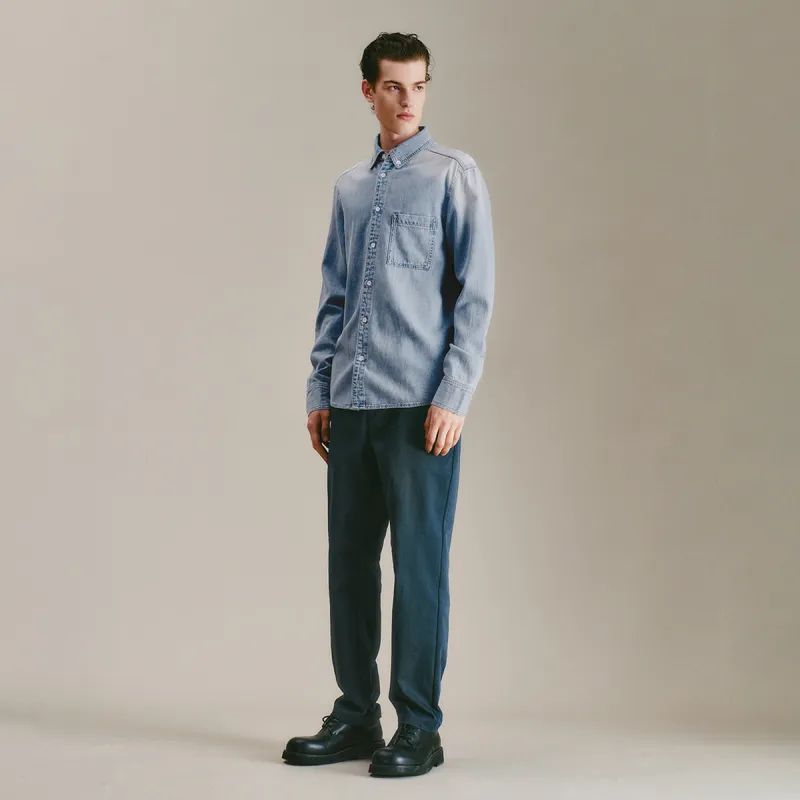URBAN REVIVO Shirt Men's Light Blue-2