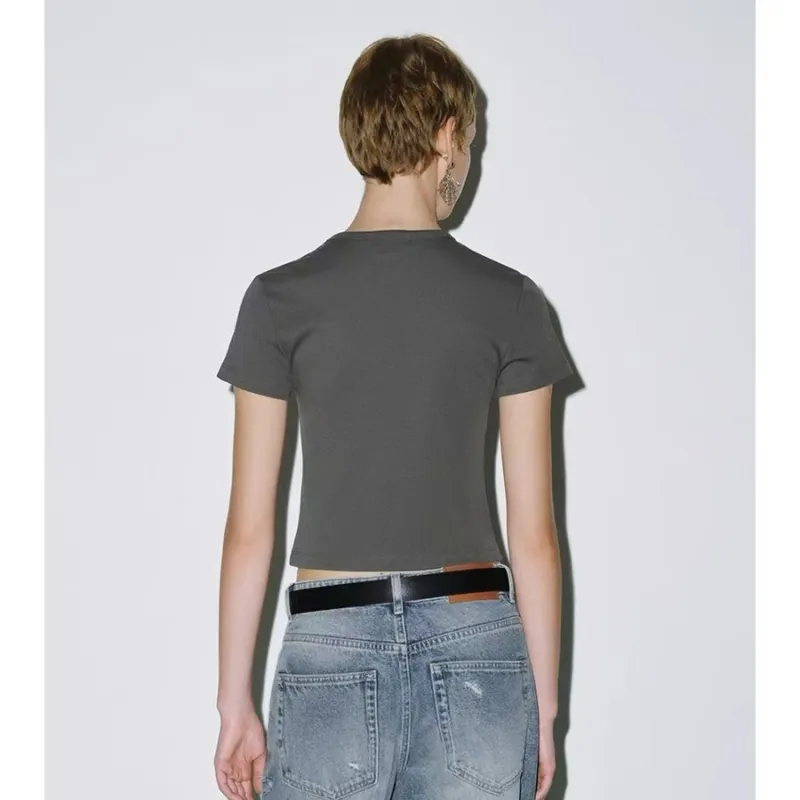 URBAN REVIVO T Shirts Women's Dark Gray-1