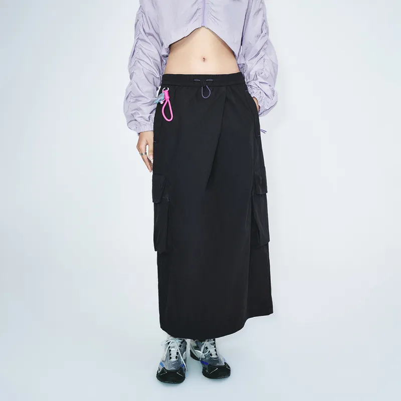 URBAN REVIVO Casual Long Skirt Women's Ink Blue-2