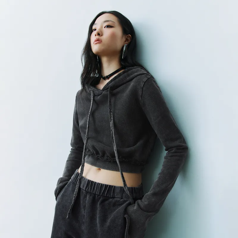 URBAN REVIVO Sweatshirt Women's Black Heather Gray-2