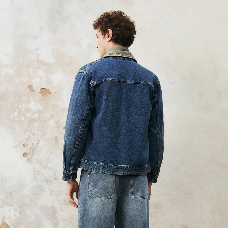 URBAN REVIVO Denim Jacket Men's Blue-2