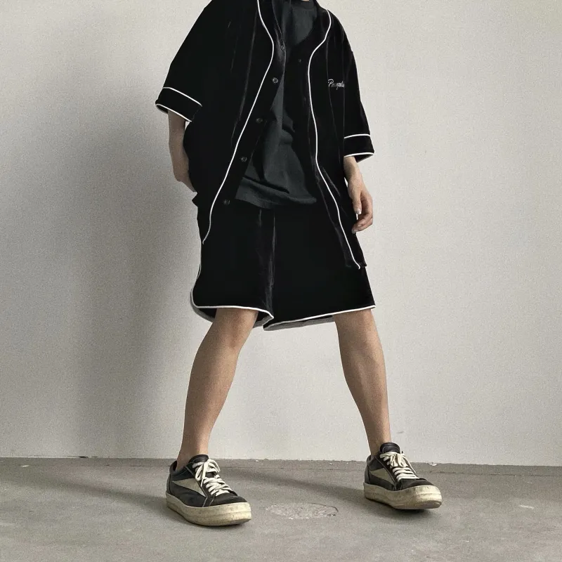 False Perception Casual Shorts Unisex Black-4