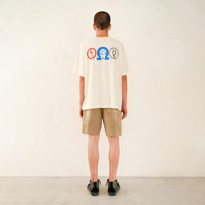 False Perception SS24 Denim Shorts Unisex Khaki-5
