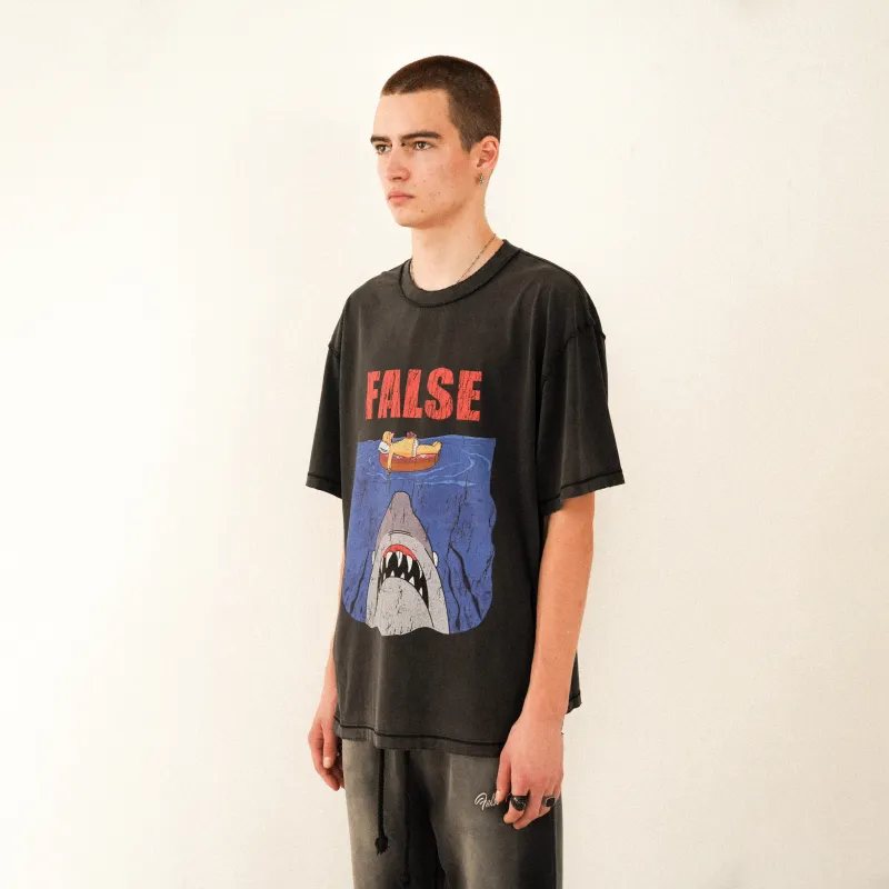 False Perception T Shirt Unisex Washed Black-2