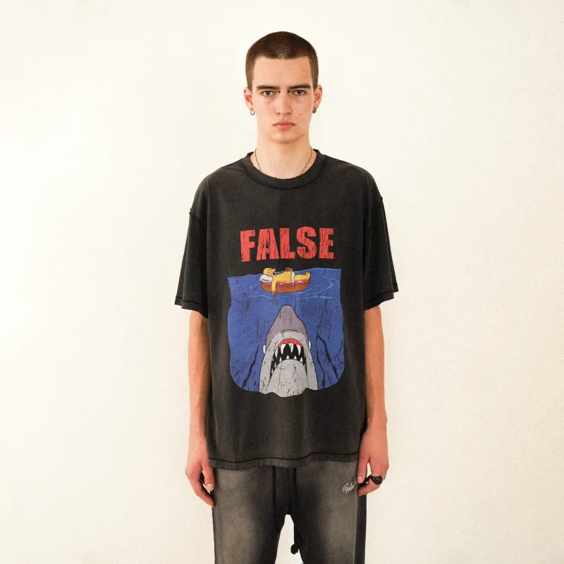 False Perception T Shirt Unisex Washed Black-3