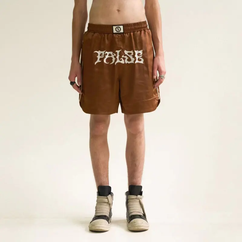 False Perception Shorts Unisex Brown-2