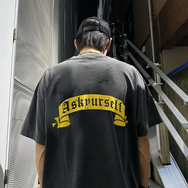 Askyurself T Shirt Unisex Washed Black-2