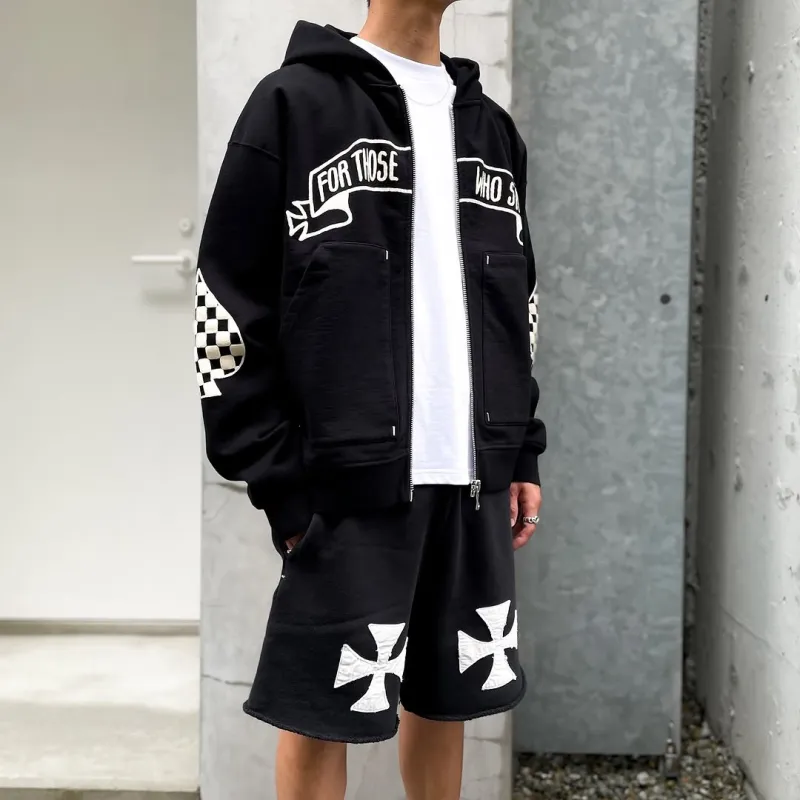 Askyurself Casual Shorts Unisex Washed Black-3