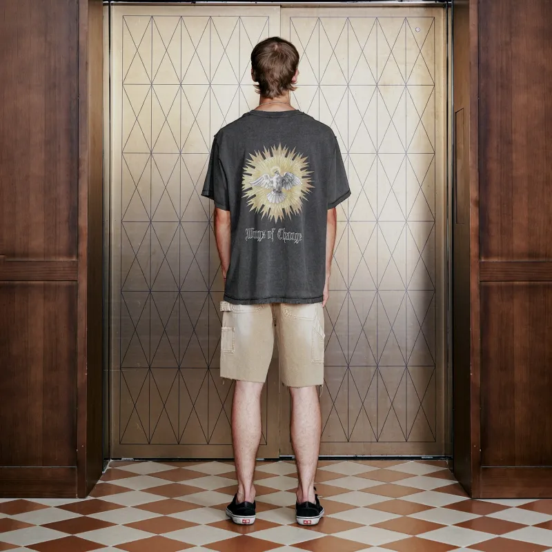 False Perception SS24 T Shirt Unisex Washed Black-2