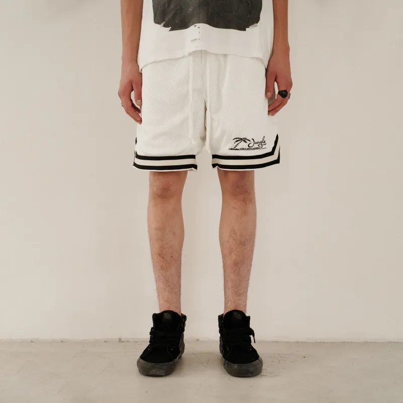 JUNGLE GURL Casual Shorts Unisex White-2