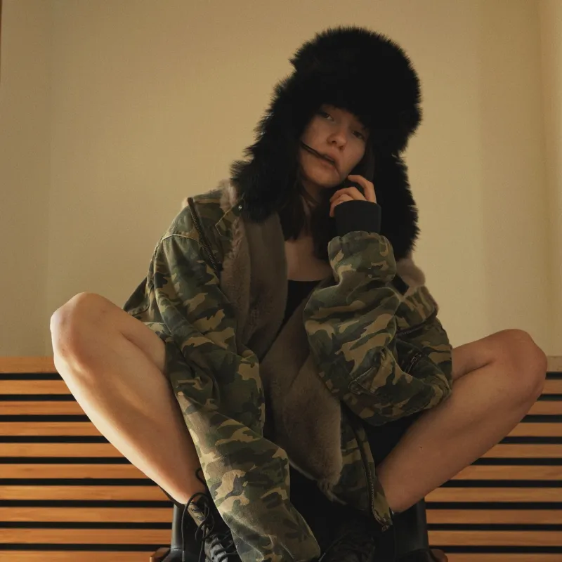 False Perception Cotton Trapper Hats Unisex Camouflage-5