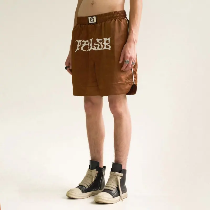 False Perception Shorts Unisex Brown-3