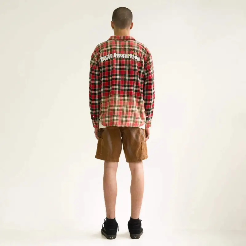 False Perception Casual Shorts Unisex Washed Brown-5