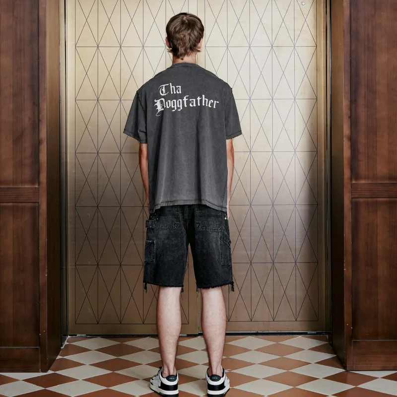 False Perception Cargo Shorts Unisex Washed Black-2