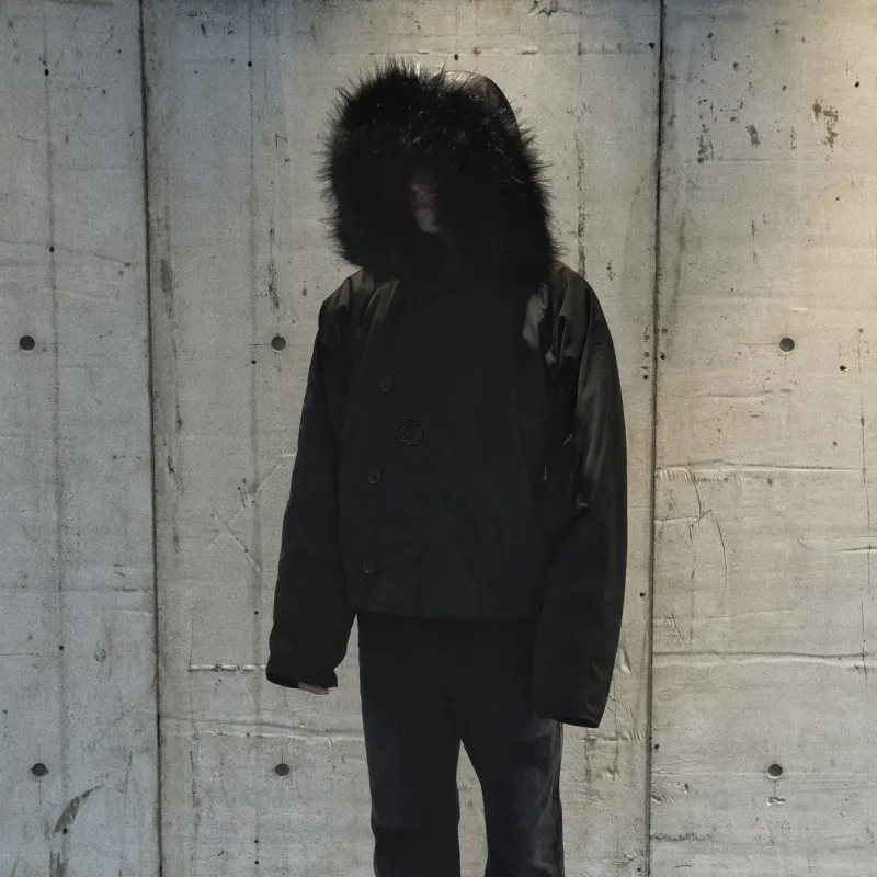 False Perception Parka Puffer Jacket Unisex Black-2