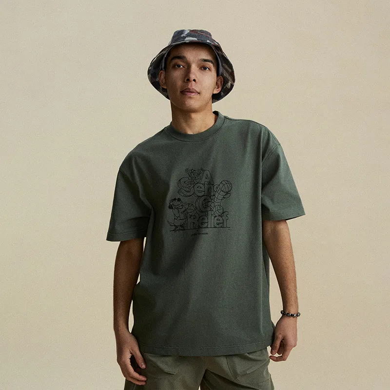 Phew T-Shirts Unisex Army Green-2