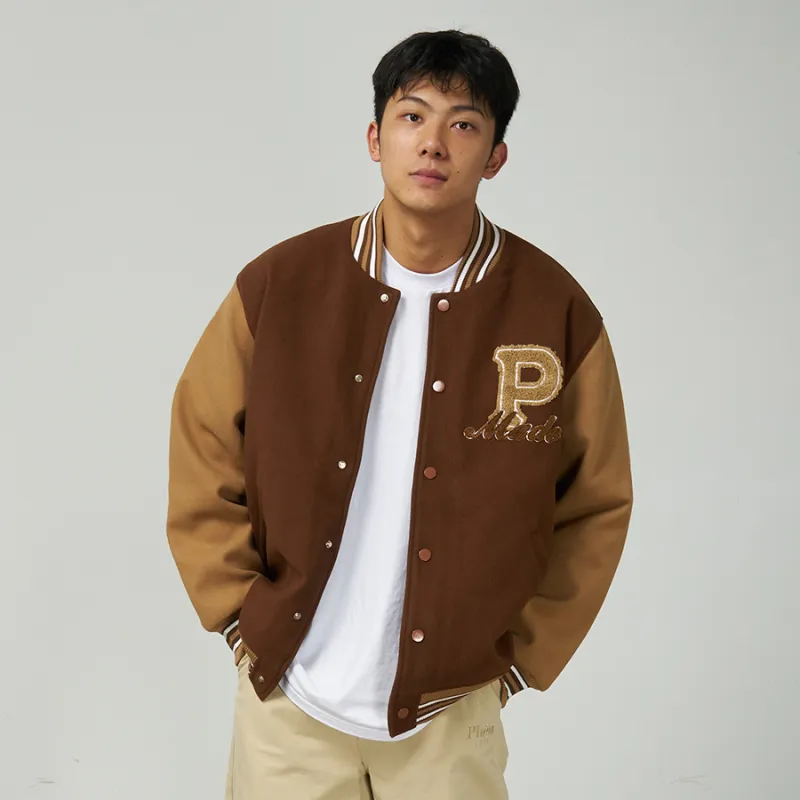 Phew Fall And Winter Baseball Jacket Unisex Navy Blue Khaki Green-7