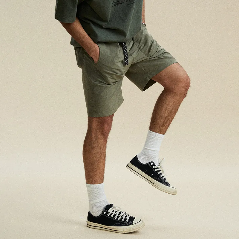 Phew Casual Shorts Unisex Army Green-5