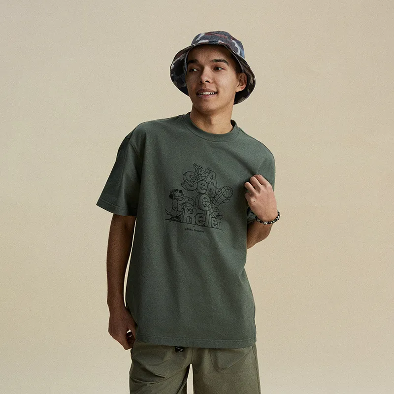 Phew T-Shirts Unisex Army Green-3
