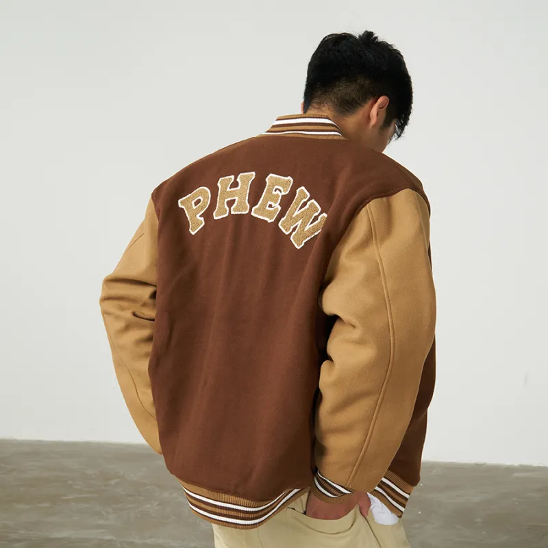 Phew Fall And Winter Baseball Jacket Unisex Navy Blue Khaki Green-8