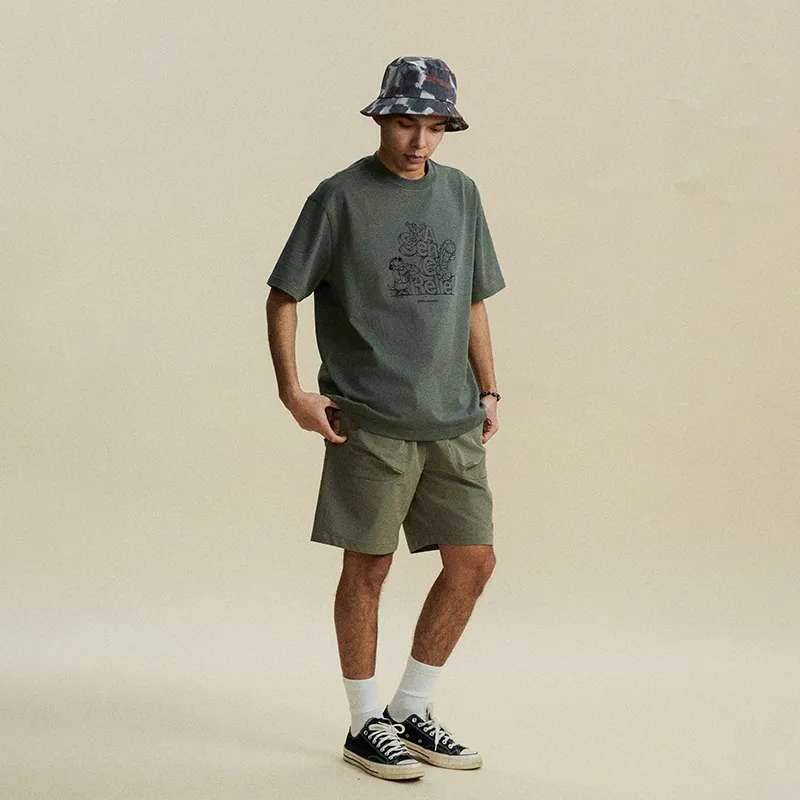 Phew Casual Shorts Unisex Army Green-2
