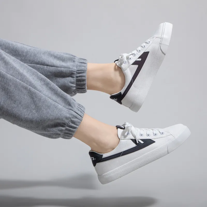 Warrior Ulzzang Trendy Versatile Low Top Skateboard Shoes Unisex White Black-6
