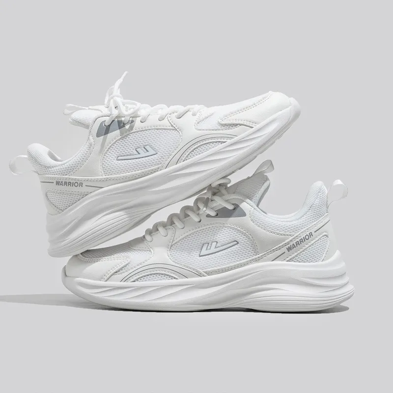 Warrior Warrior Students' Running Shoes Breathable Lightweight Low Top Casual Shoes Unisex White-7