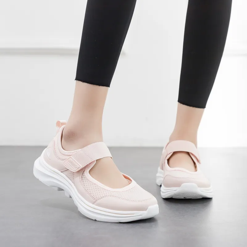 Warrior Comfortable Mom Shoes Lightweight And Breathable Low Top Casual Shoes Women's Pink-5
