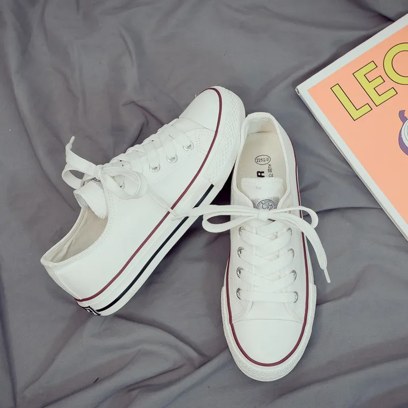 Warrior Durable Breathable Lightweight Low Top Canvas Shoes Unisex White-9