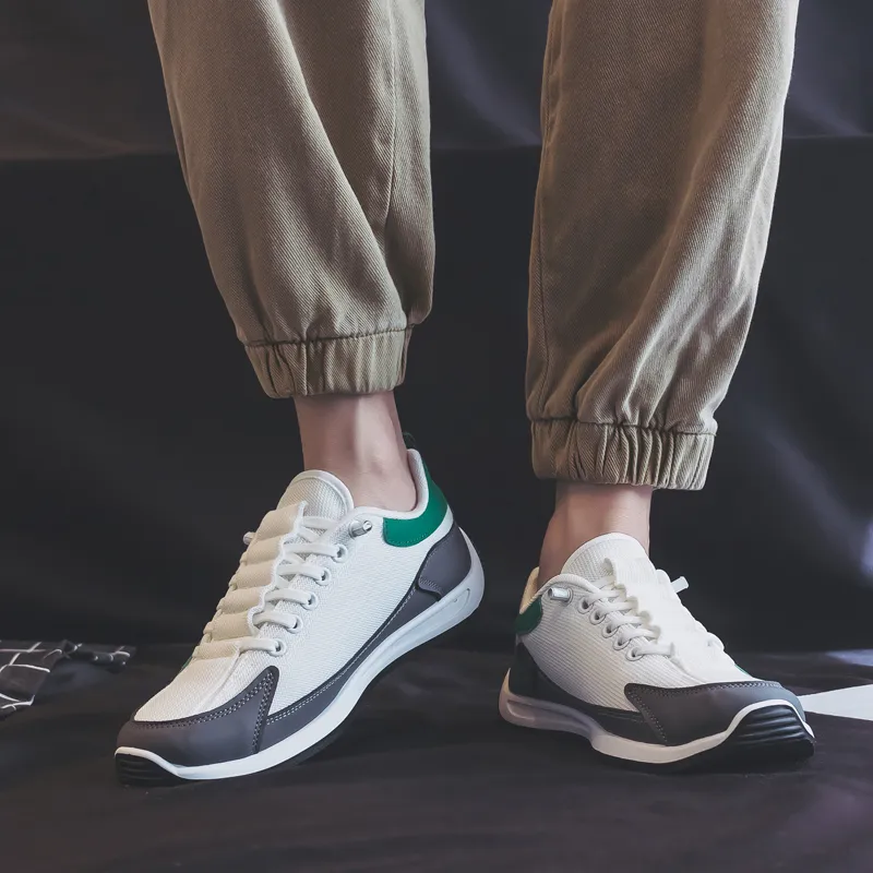 Warrior Durable Lightweight And Breathable Low Top Casual Shoes Men's White Gray Green-7